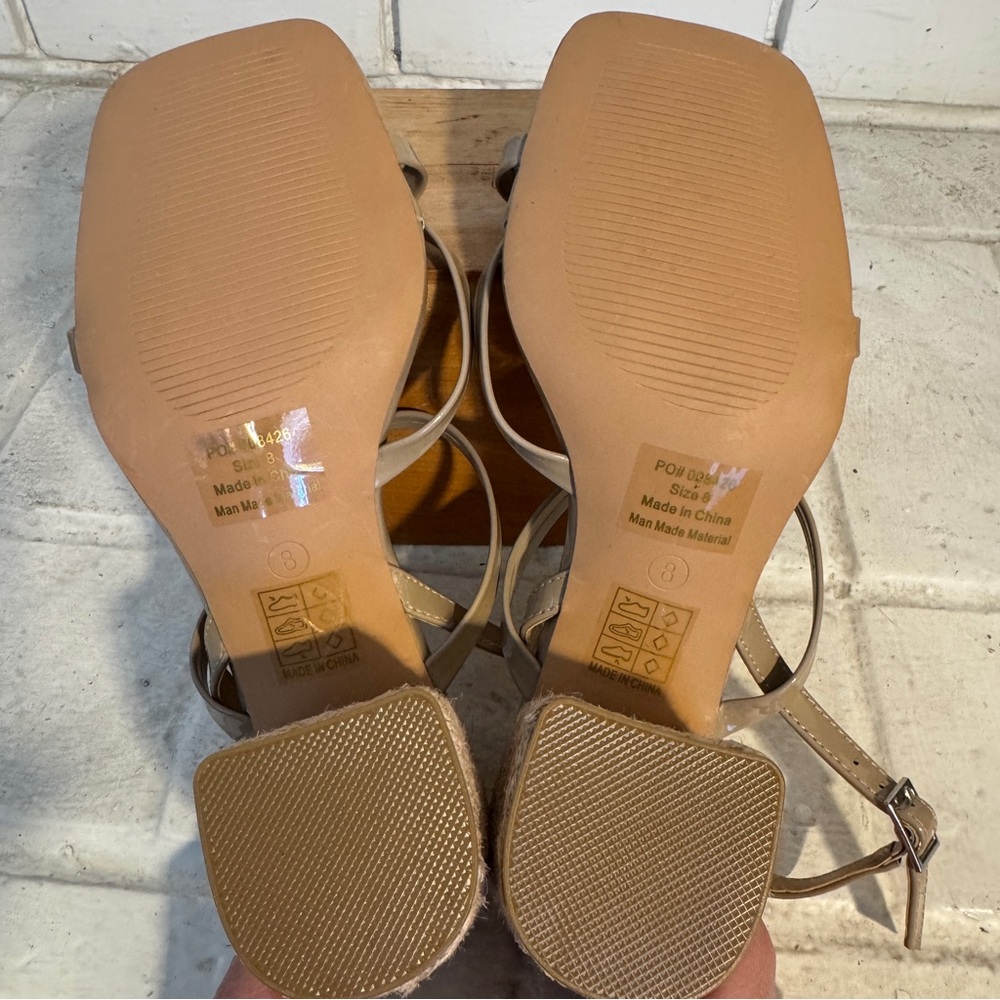 Journee Collection Olivina Jute Block Heel Slingback Sandal Women’s Size 8 - Picture 8 of 9